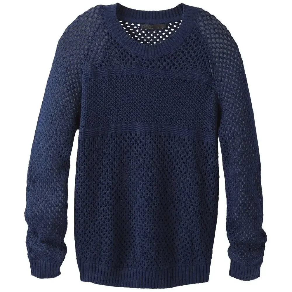 prAna Kokimo Blue Pullover Mesh Sweater